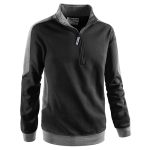 FELPA MEZZA ZIP PATCH NERO/GRIGIO