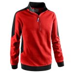 FELPA MEZZA ZIP PATCH ROSSO/NERO