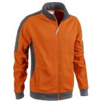 FELPA FULL ZIP MIXER ARANCIO/GRIGIO