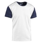 T-SHIRT COLLEGE BIANCA/BLU NAVY
